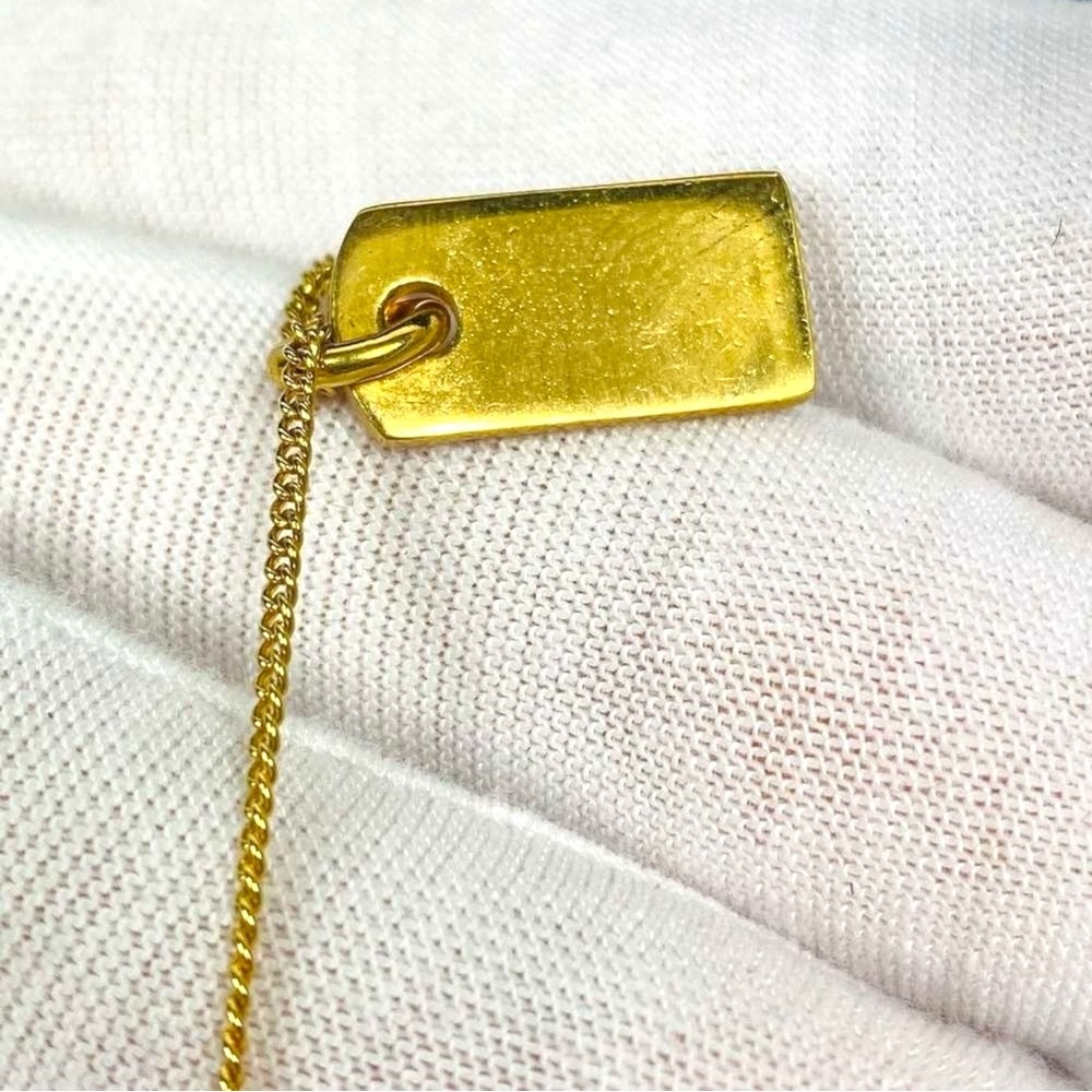 Authentic Christian Dior Gold Tone Red Enamel Tag Charm Bracelet – - Picture 8 of 10